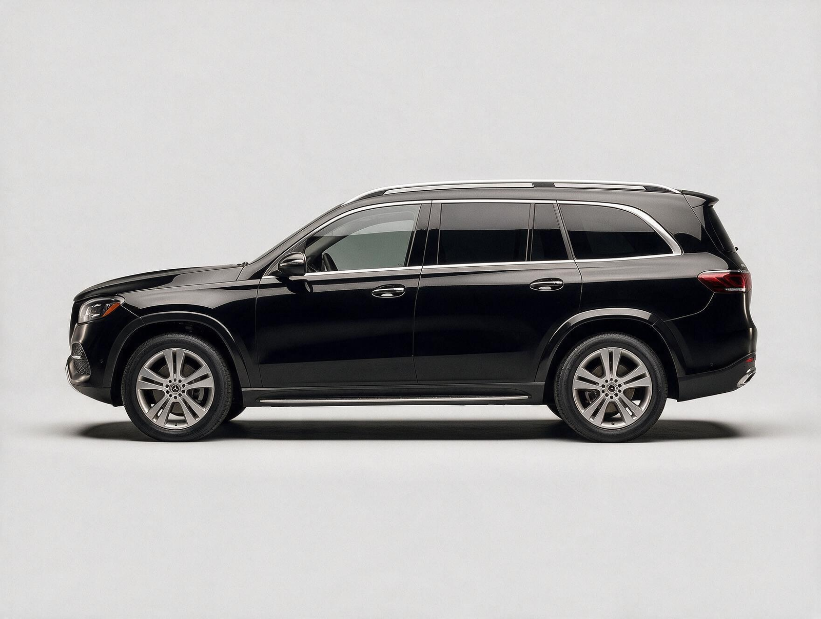 Mercedes-Benz GLS luxury SUV exterior profile view, black finish
